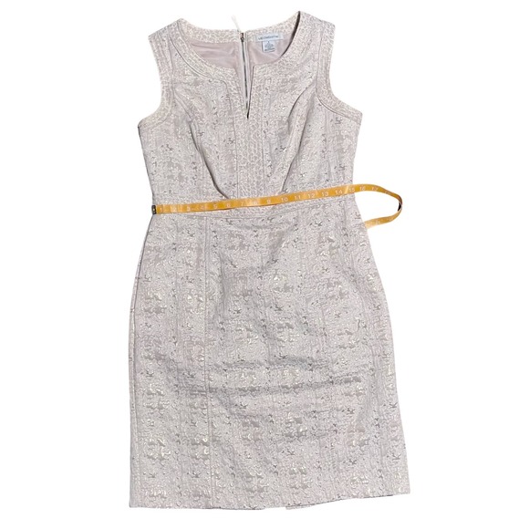 Liz Claiborne White and Gold Jacquard Sheath Dress - Picture 3 of 6